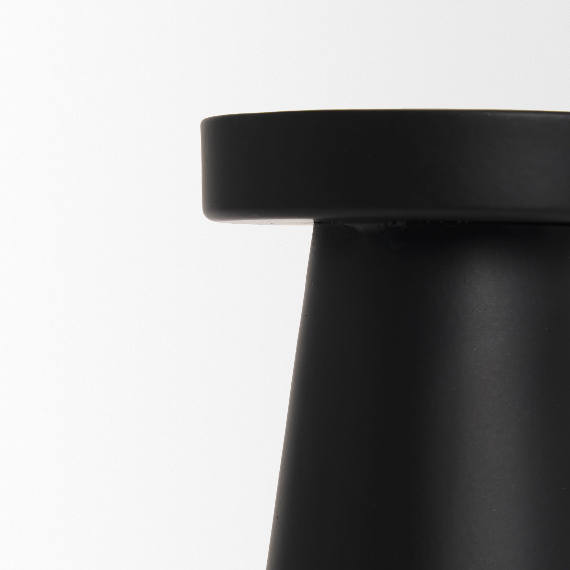 Quadir Tall Matte Black Metal Candle Holder large image 