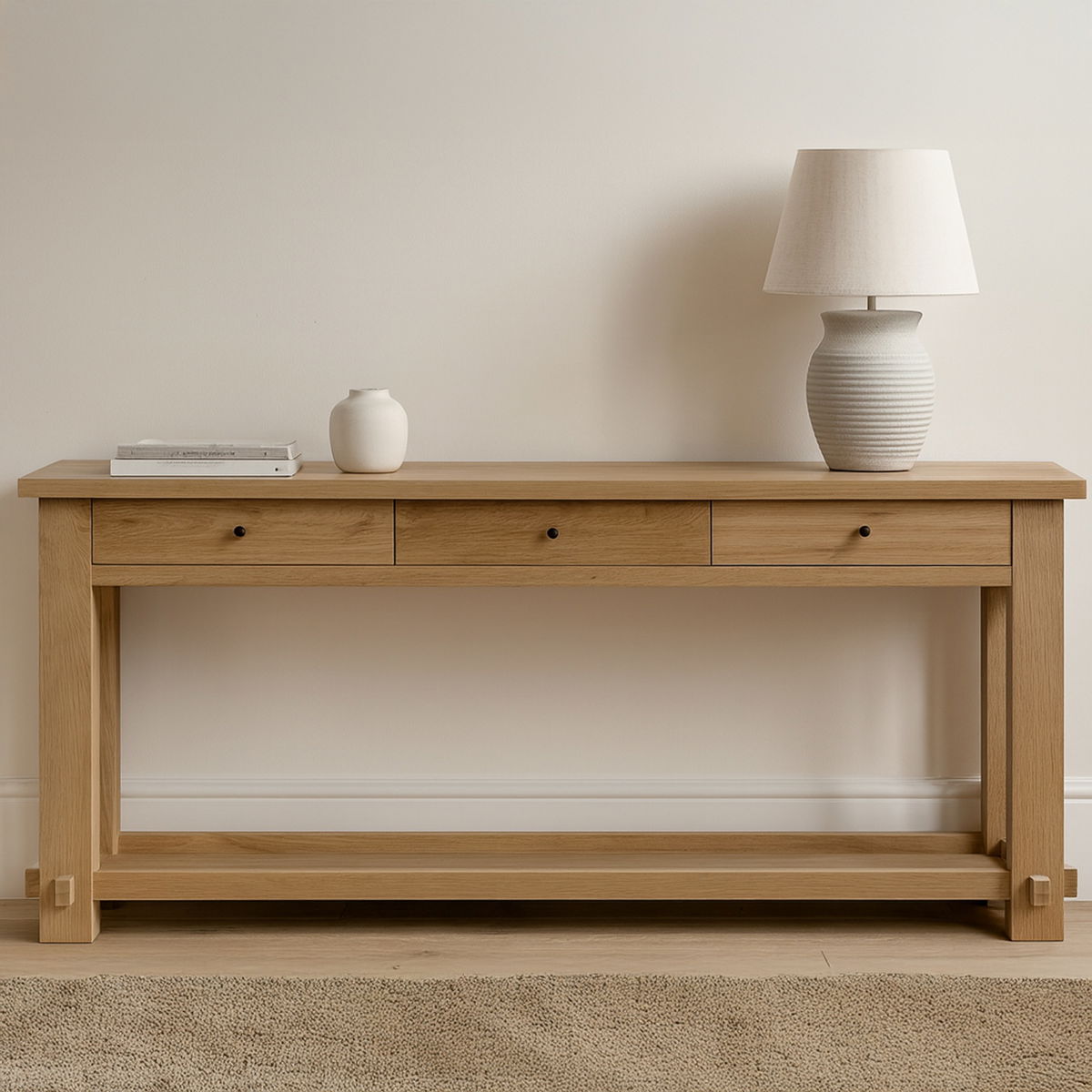 Morey Console Table Natural, by Moe's Home, 86" width x 31" height x 22" depth View 6