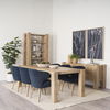 Niles 23.5L x 24.0W x 32.0H Navy Fabric Seat with Medium Brown Wooden Legs Wingback Dining Chair thumbnail 3