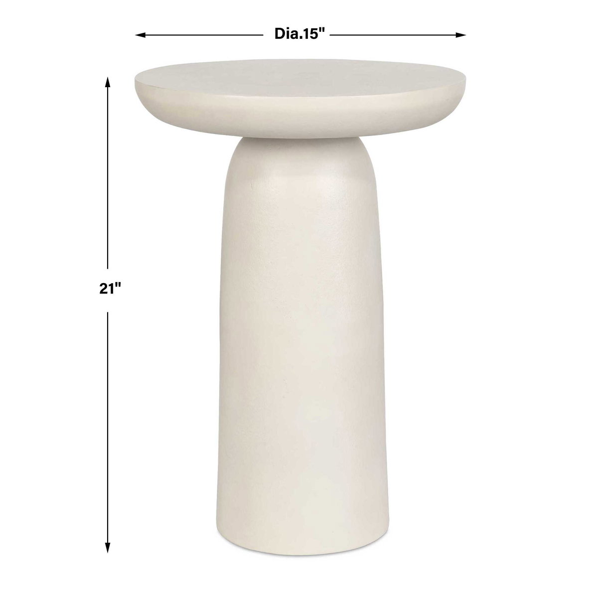 Joppa White Outdoor Accent Table, Outdoor Table by Uttermost, 1'3" width x 1'9" height x 1'3" depth View 3