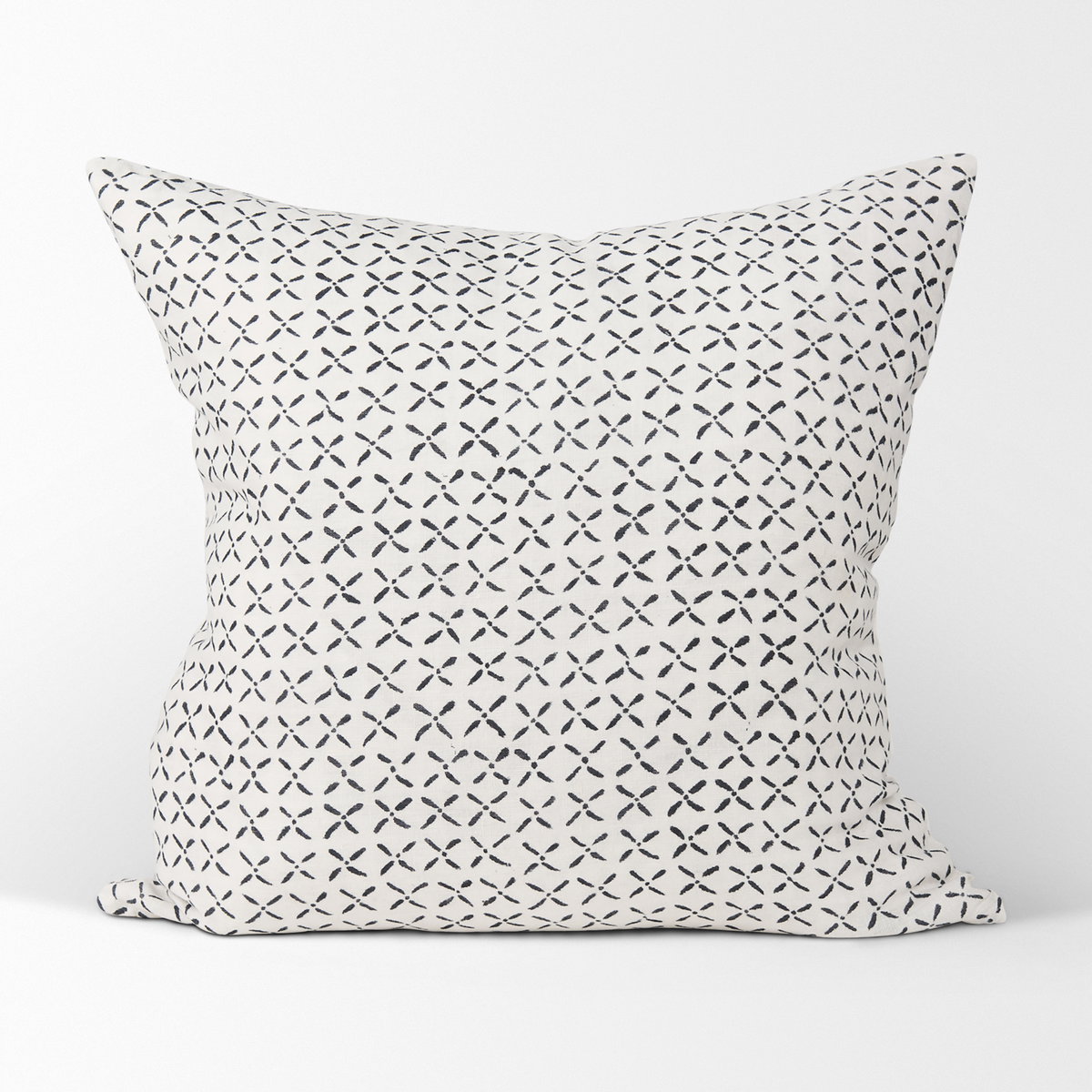 Jayden 22x22 Cream with Black Print Linen Square Pillow Cover, Decorative Pillow by Mercana, 22" length x 22" width x 0.2" height View 4