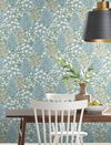 Wildwood Garden Blue & White Wallpaper, by York Wall, 27' length x 2'3" width x 0.02" depth thumbnail 2