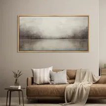 Online Designer Combined Living/Dining Minimal Landscape Tranquil Neutral Abstract Landscape Retro Moody Extra Large Framed Art Home Decor