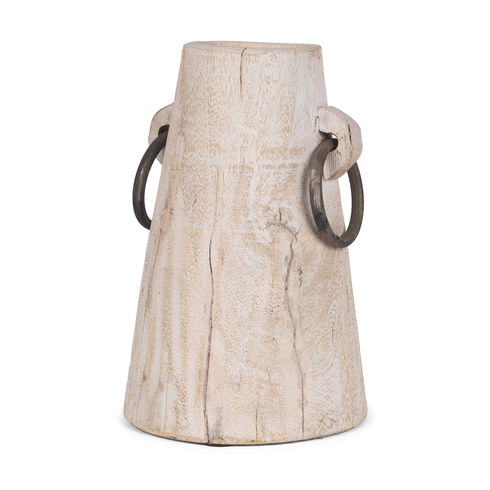 Monique Large Light Brown with Handles Wood Pot