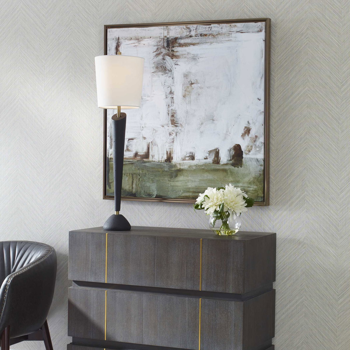 The Boardwalk Framed Abstract Art, by Uttermost, 37.5" width x 37.5" height x 2" depth View 4
