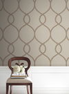 Laurel Leaf Ogee Brown Wallpaper, by York Wall, 27' length x 2'3" width x 0.02" depth thumbnail 2