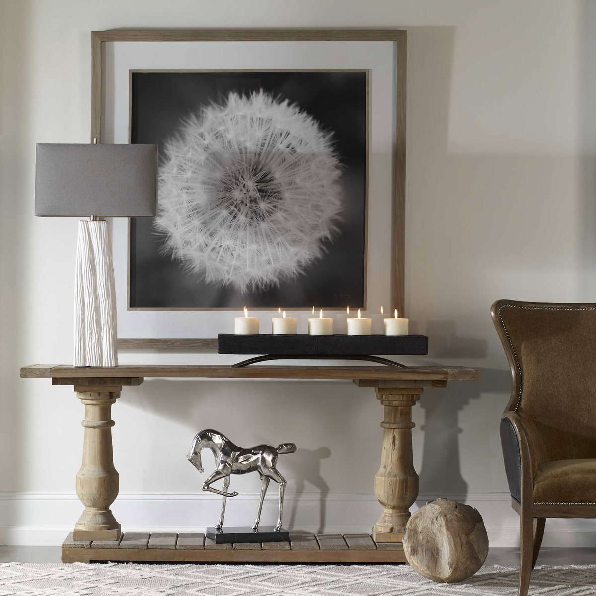 Dandelion Seedhead Framed Print, by Uttermost, 4'5.75" width x 4'5.75" height x 3.12" depth View 5