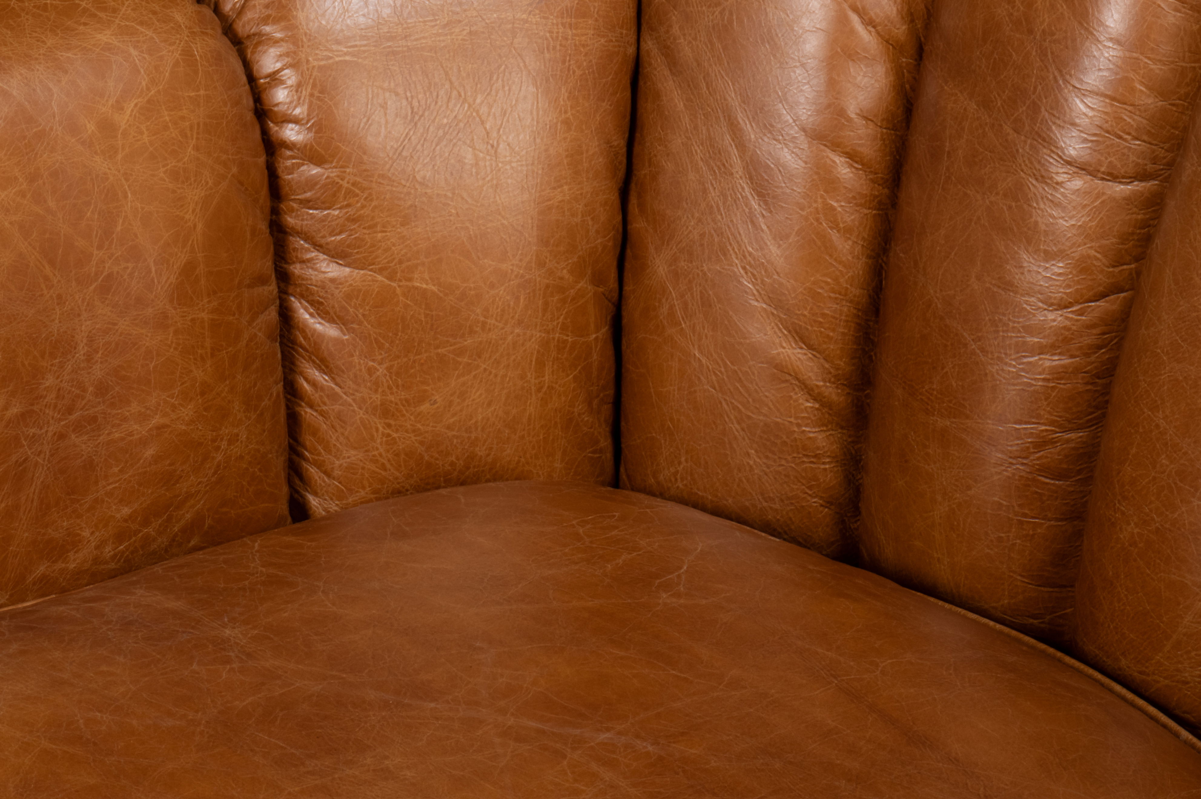 Scoth Swivel Chair In Distilled Lthr,Brn large image 