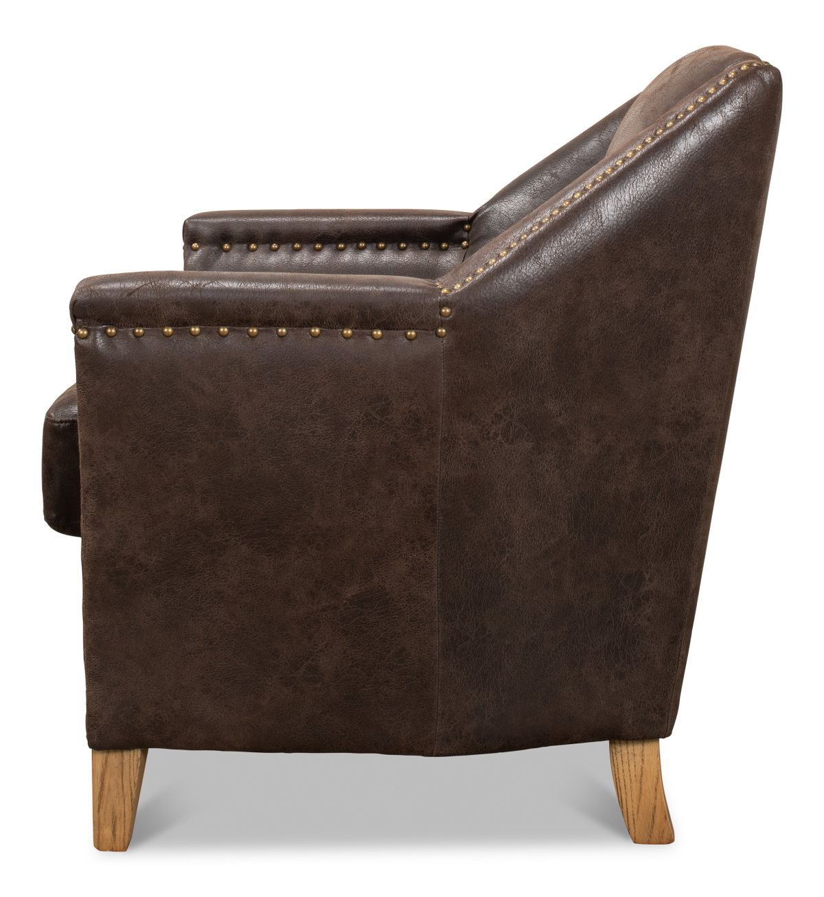 Granville Leather Chair, by Sarreid, 2'4" length x 2'4" width x 2'8" height View 6