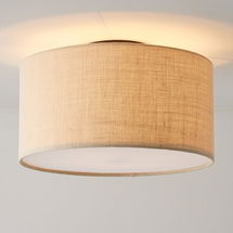 Online Designer Nursery Drum Shade Flushmount Natural Textured Linen Natural Texture Linen (16")