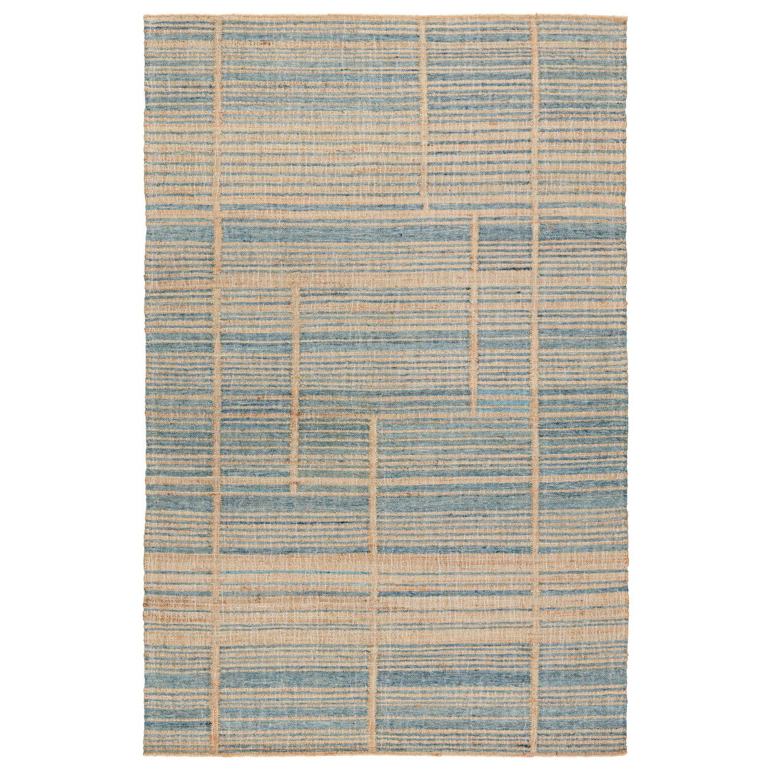 Zoya Flatweave Striped Area Rug in Brown/Blue large image 