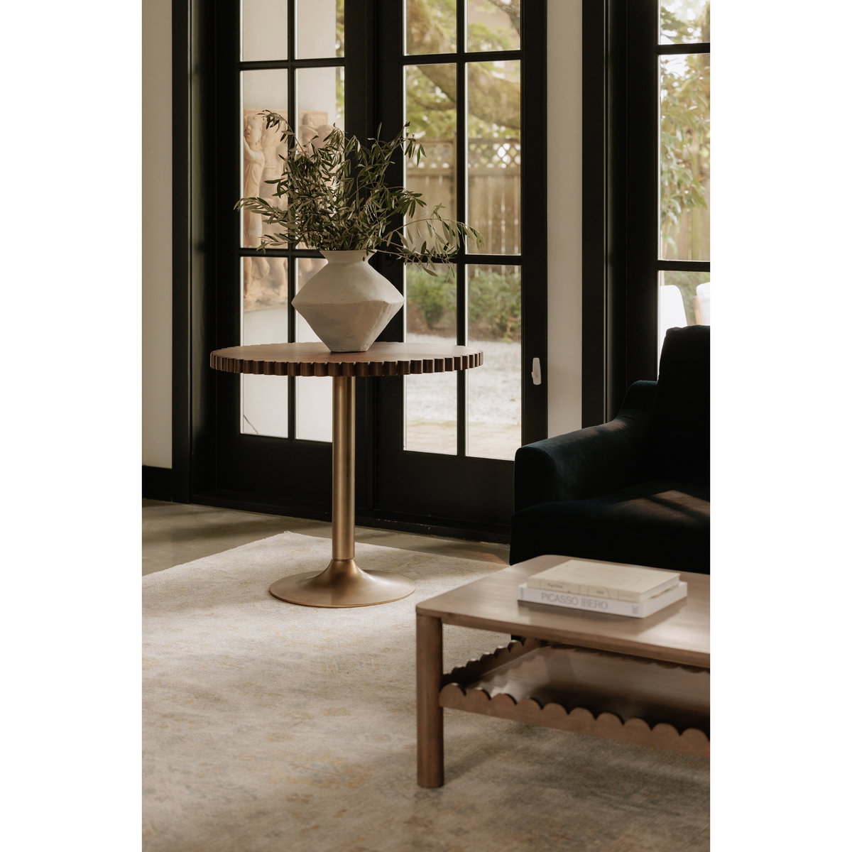 Nomi Cafe Table Brown, Coffee Table by Moe's Home, 36" width x 30" height x 36" depth View 11