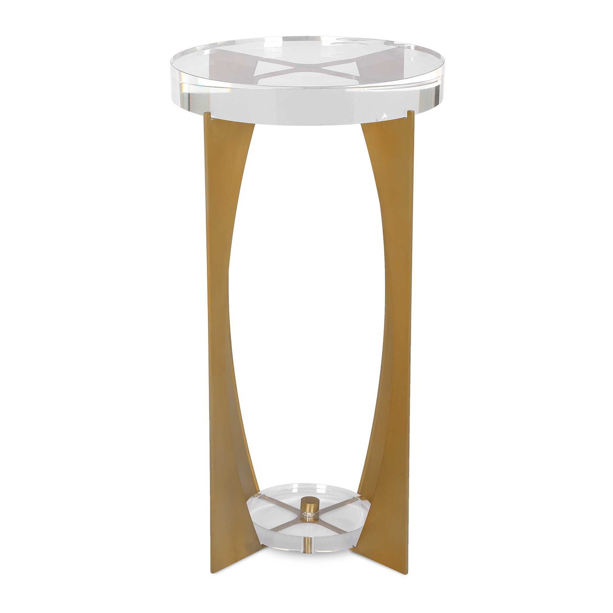 Kolkata Brass Accent Table, Side & End Table by Uttermost, 13.75" width x 24" height x 13.75" depth View 1