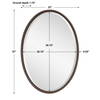 Sherise Bronze Oval Mirror, by Uttermost, 22" width x 32" height x 1.75" depth thumbnail 3