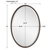 Sherise Bronze Oval Mirror, by Uttermost, 22" width x 32" height x 1.75" depth thumbnail 3