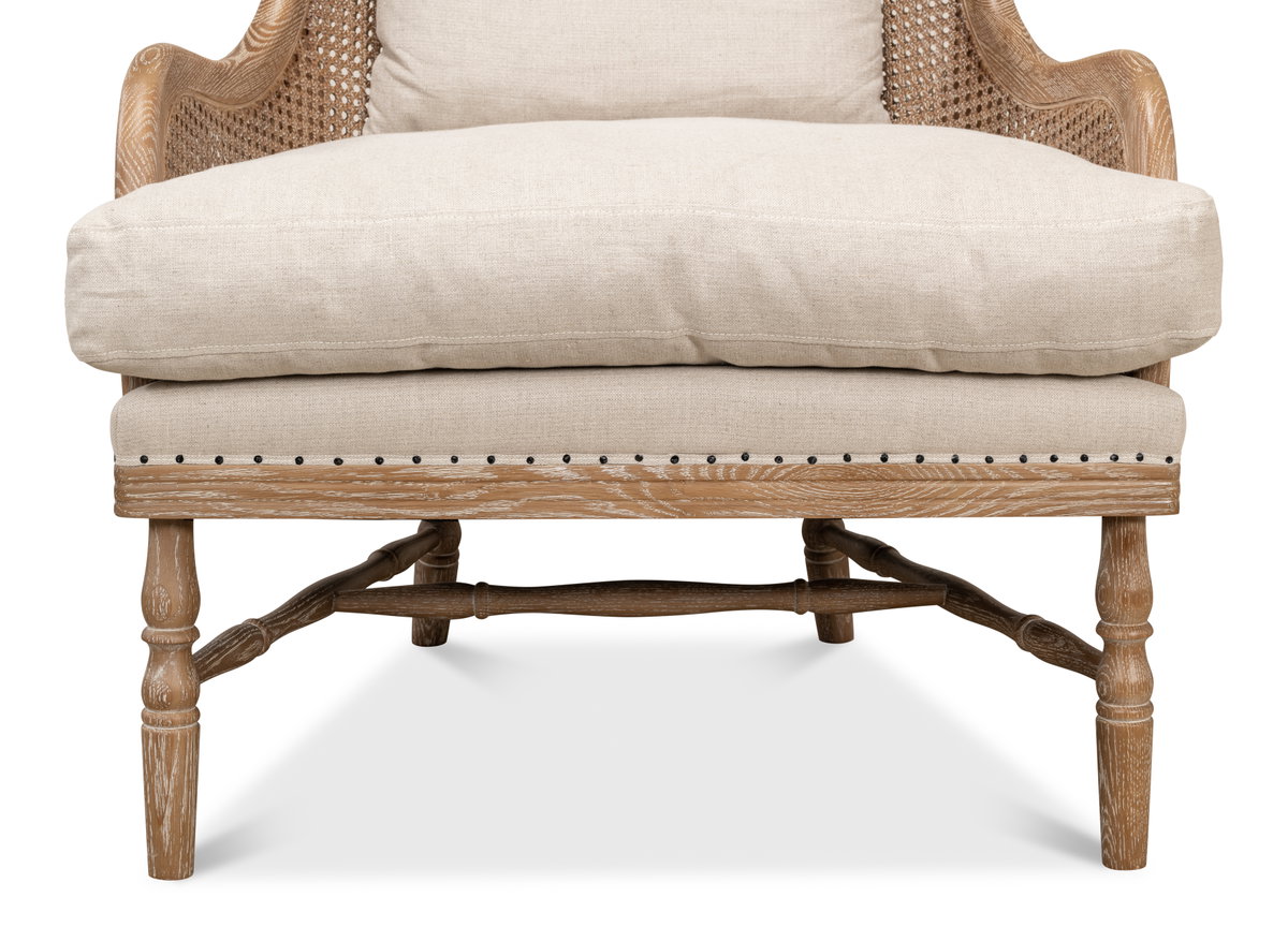 Randolph Wing Chair, by Sarreid, 2'7" length x 2'4" width x 3'2" height View 12