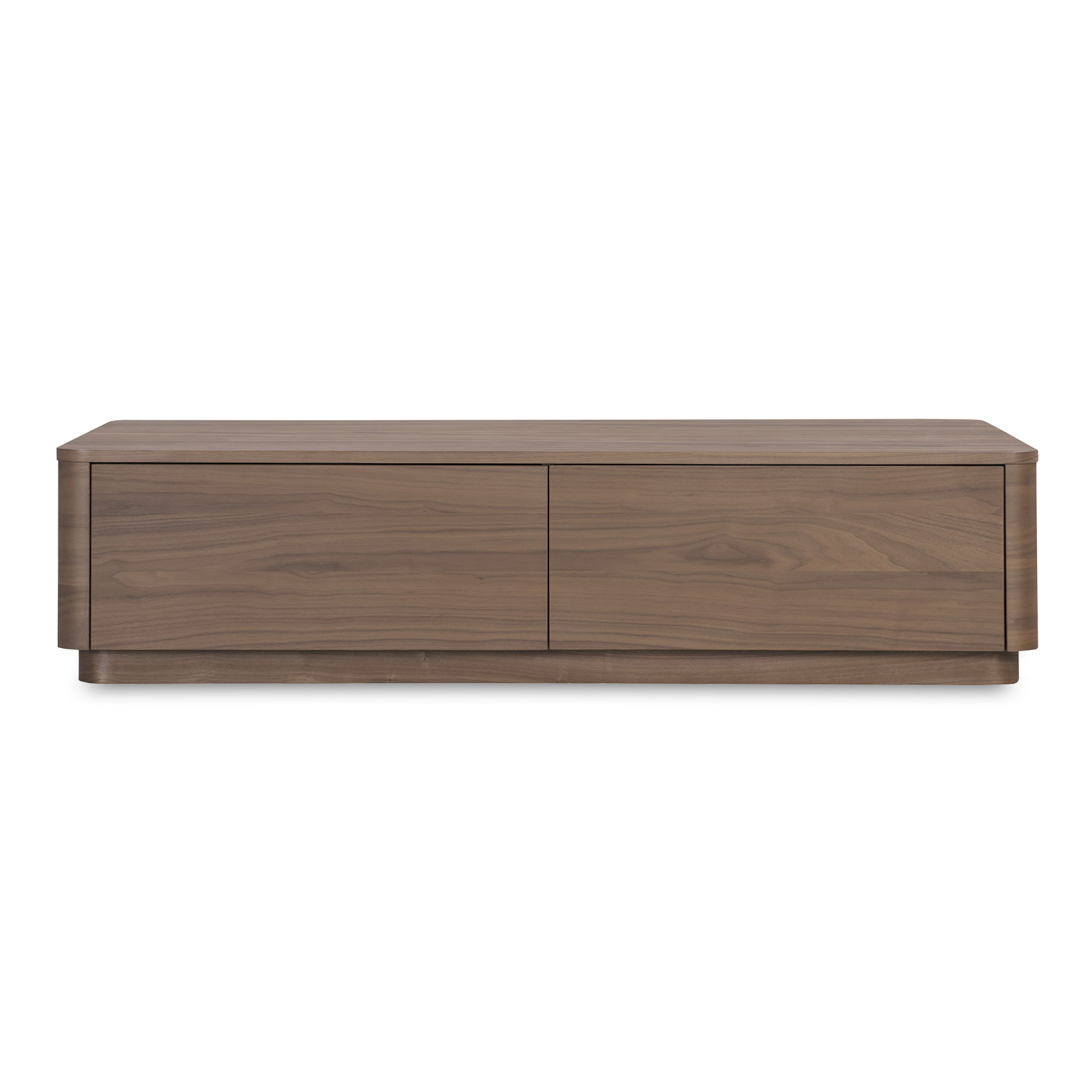 Round Off Coffee Table Walnut Brown, by Moe's Home, 55" width x 13" height x 30" depth View 1