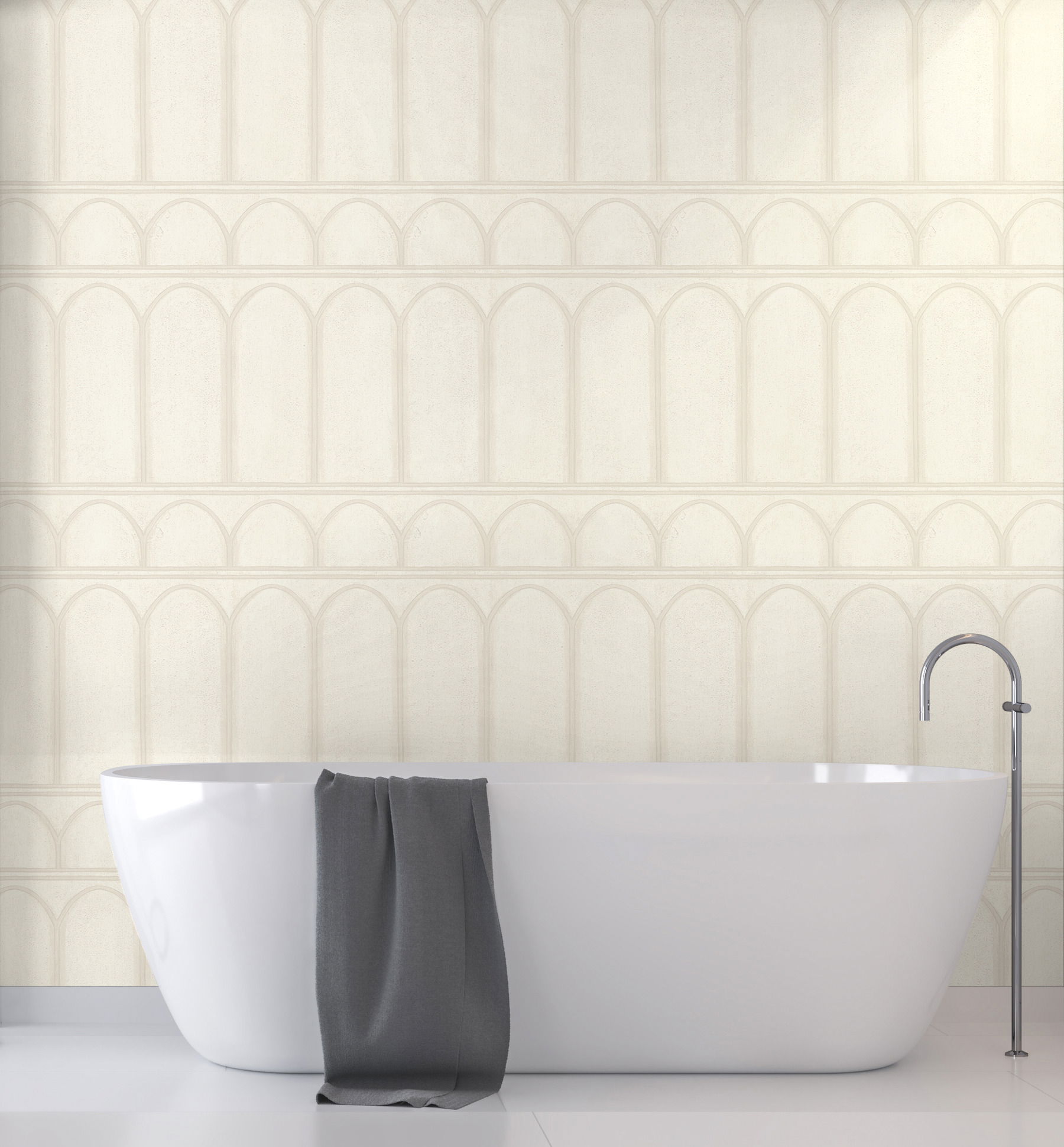 Arches White & Pearl Wallpaper large image 