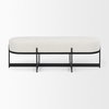 Amelia 55.0L x 18.0W x 18.0H Cream Boucle with Black Metal Upholstered Bench, Benche by Mercana, 18" length x 55" width x 18" height thumbnail 4