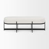Amelia 55.0L x 18.0W x 18.0H Cream Boucle with Black Metal Upholstered Bench thumbnail 3