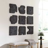Bahati Black Wood Wall Decor Set/9, Sculptural Wall Art by Uttermost, 16" width x 16" height x 1.37" depth thumbnail