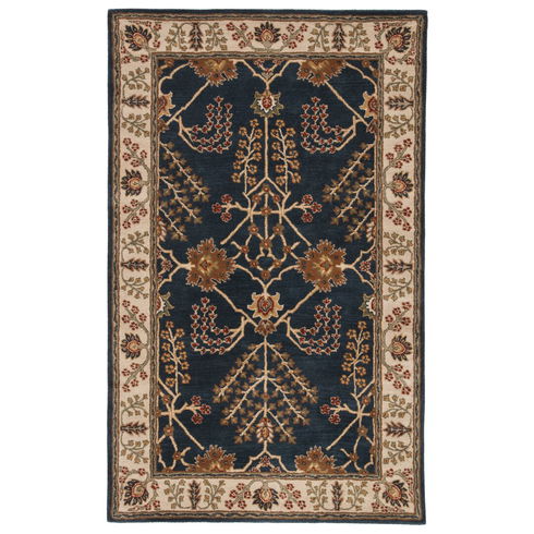 Poeme Hand-Woven Tufted Wool Dark Blue Area Rug