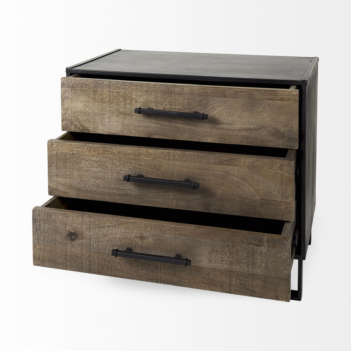 Alvin  Wood with Metal Framing Accent Cabinet, Cabinets & Chest by Mercana, 34.5" length x 21.5" width x 30" height View 10