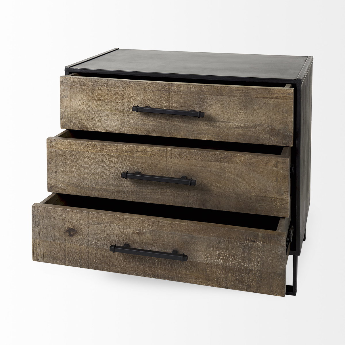 Alvin  Wood with Metal Framing Accent Cabinet, Cabinets & Chest by Mercana, 34.5" length x 21.5" width x 30" height View 6