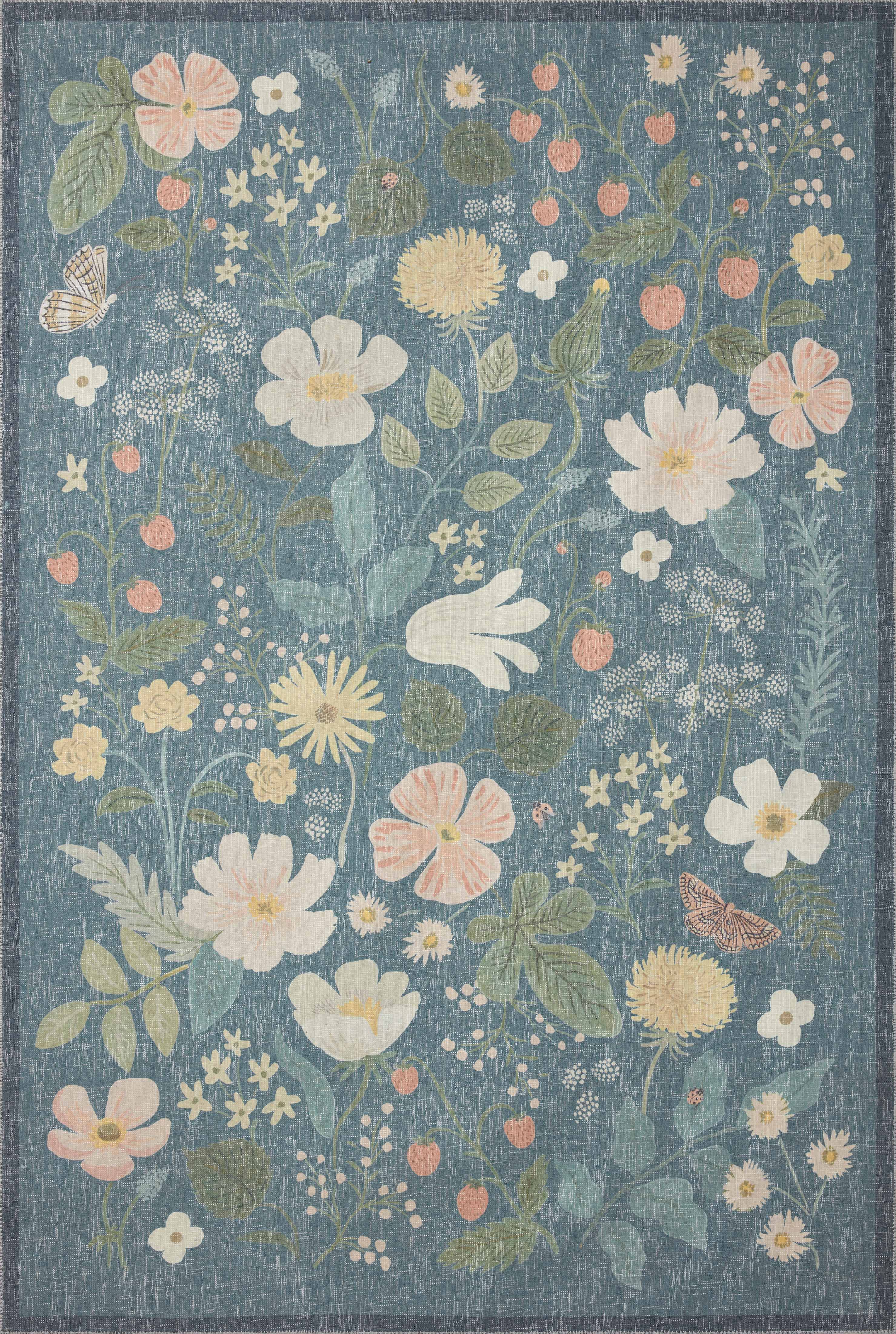 Rifle Paper Co. x Loloi Cotswolds Rug, 5' length x 5' width
