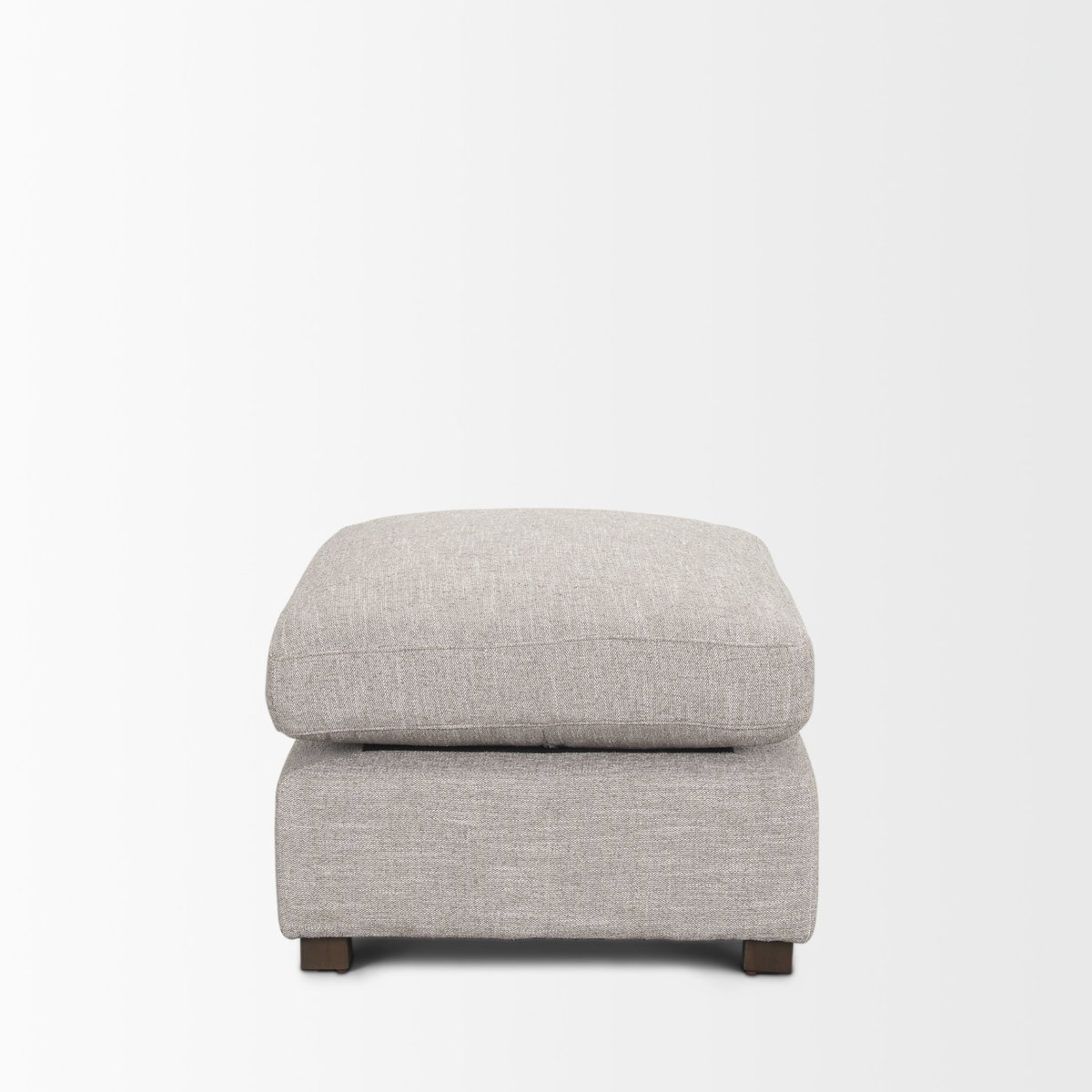 Halston Small Ottoman Light Gray Performance Fabric, Sectional Sofa by Mercana, 38.5" length x 26.5" width x 19" height View 4