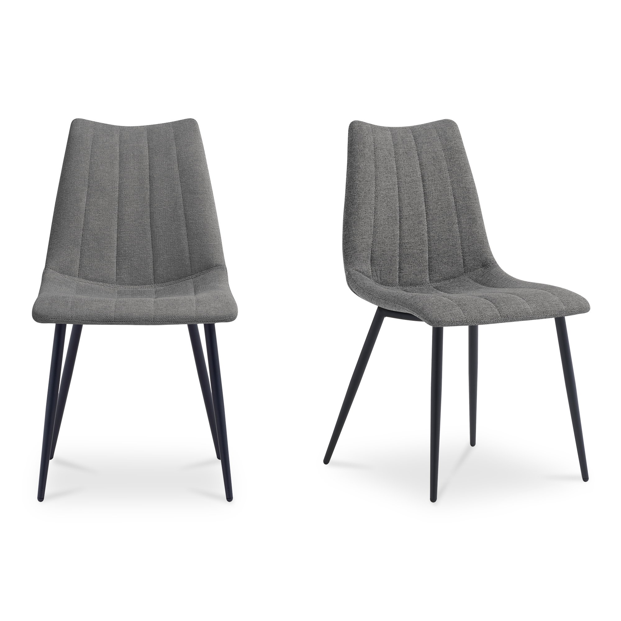 Alibi Dining Chair Dark Grey-set Of Two, by Moe's Home, 18" width x 33" height x 20" depth View 1