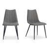 Alibi Dining Chair Dark Grey-set Of Two, by Moe's Home, 18" width x 33" height x 20" depth thumbnail 1