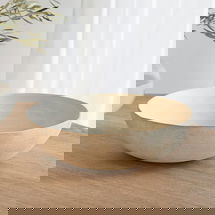 Online Designer Bedroom Rustic Centerpiece Bowl Collection, Bowl, Natural White, Ceramic, Extra Large