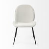 Inala White Fabric Seat Black Metal Frame Dining Chair thumbnail 3