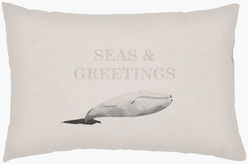 Seas & Greetings Lumbar Pillow, Decorative Pillow by Surya, 14" length x 24" width
