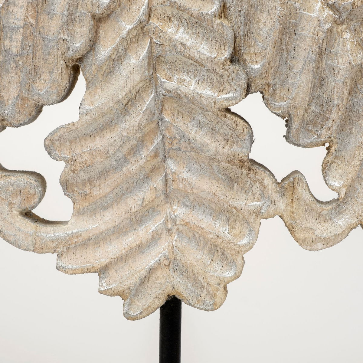 Kamara II (Large) 16L x 4W White Washed Wood with Antiqued Silver  Botanical Decorative Object, by Mercana, 15.95" length x 4" width x 22.24" height View 5