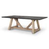 Rialto 96'L x 42'W Trestle Dining Table | Modern | Black-Brown Wood & Light Brown Wood | Seats 8, by Mercana, 96" length x 42" width x 30" height thumbnail 1