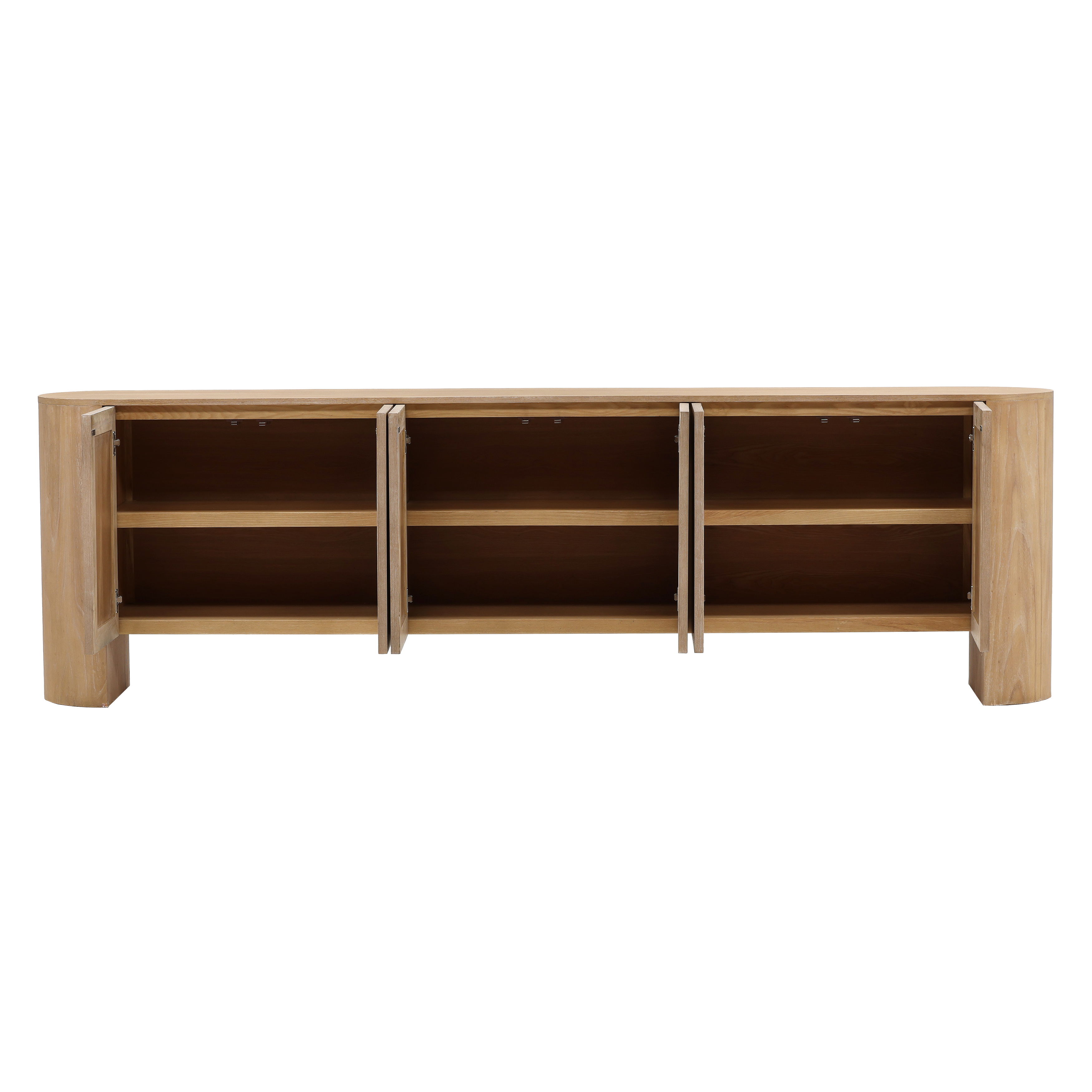 Maven Sideboard Light Natural, Sideboards & Buffet by Dovetail, 110.87" width x 33.78" height x 16.5" depth View 5