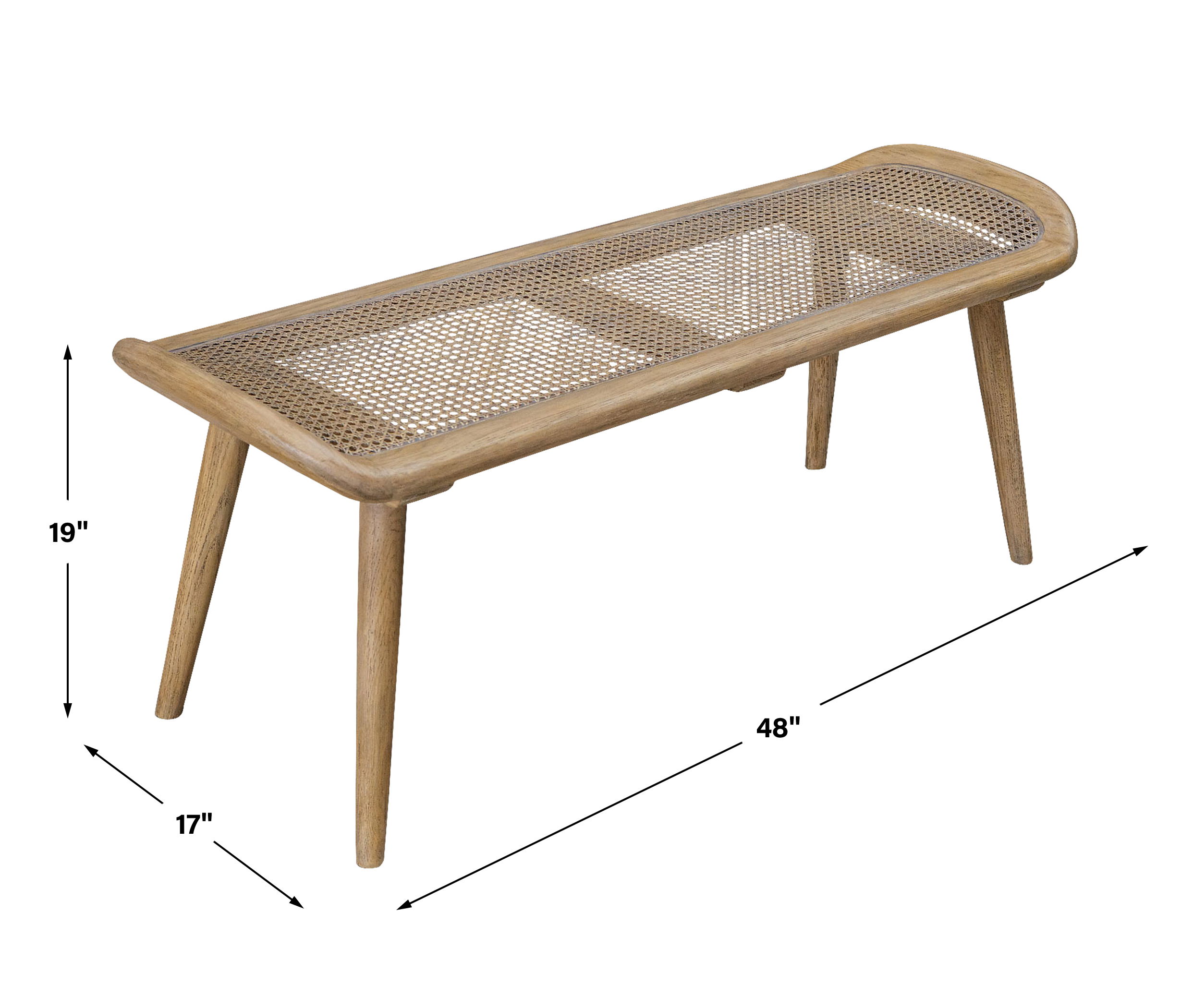 Arne Woven Rattan Bench large image 