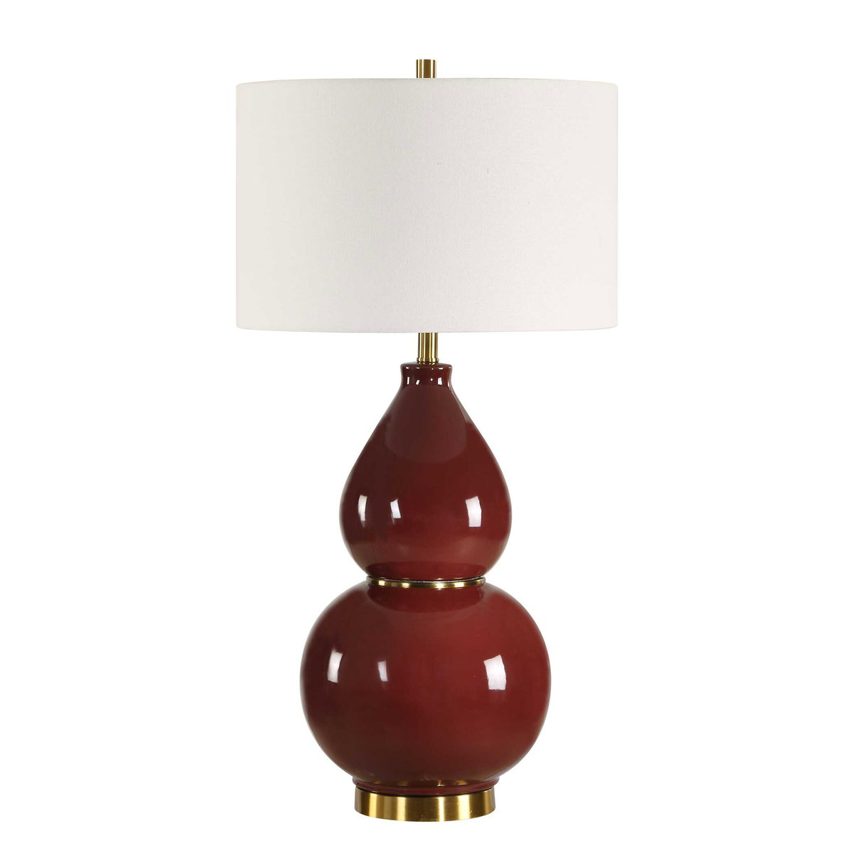 Gourd Burgundy Table Lamp, by Uttermost, 16" width x 30.5" height x 16" depth View 4