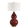 Gourd Burgundy Table Lamp, by Uttermost, 16" width x 30.5" height x 16" depth thumbnail 4