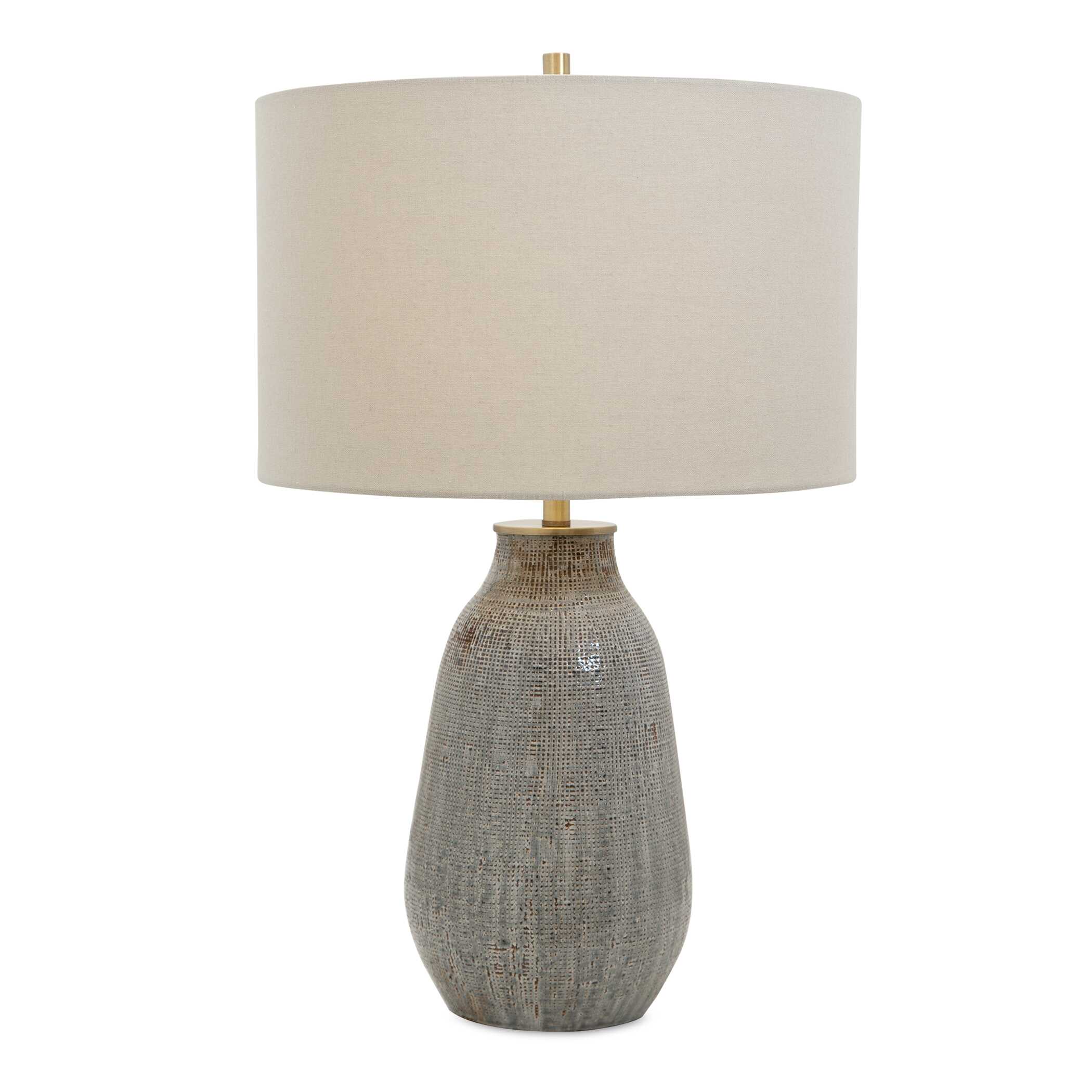 Monacan Gray Textured Table Lamp, by Uttermost, 16" width x 25.5" height x 16" depth View 1