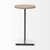 Ballatine 15L x 15W x 27H Brown Wood Round Top with Black Metal Base Accent Table, Side & End Table by Mercana, 15" length x 15" width x 27" height thumbnail 3