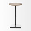 Ballatine 15L x 15W x 27H Brown Wood Round Top with Black Metal Base Accent Table thumbnail 2