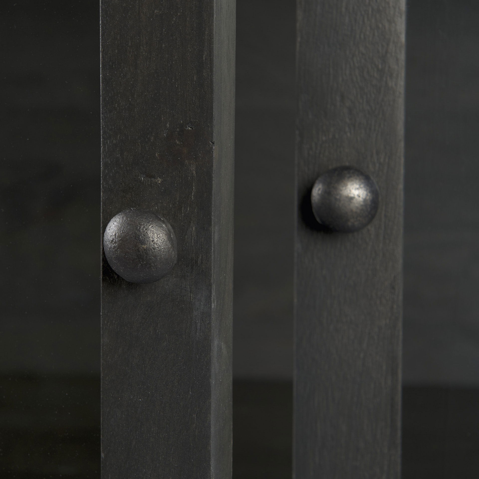 Arelius 36L x 18.75W x 63H Black-Brown Wood with Black Metal Base Display Cabinet large image 