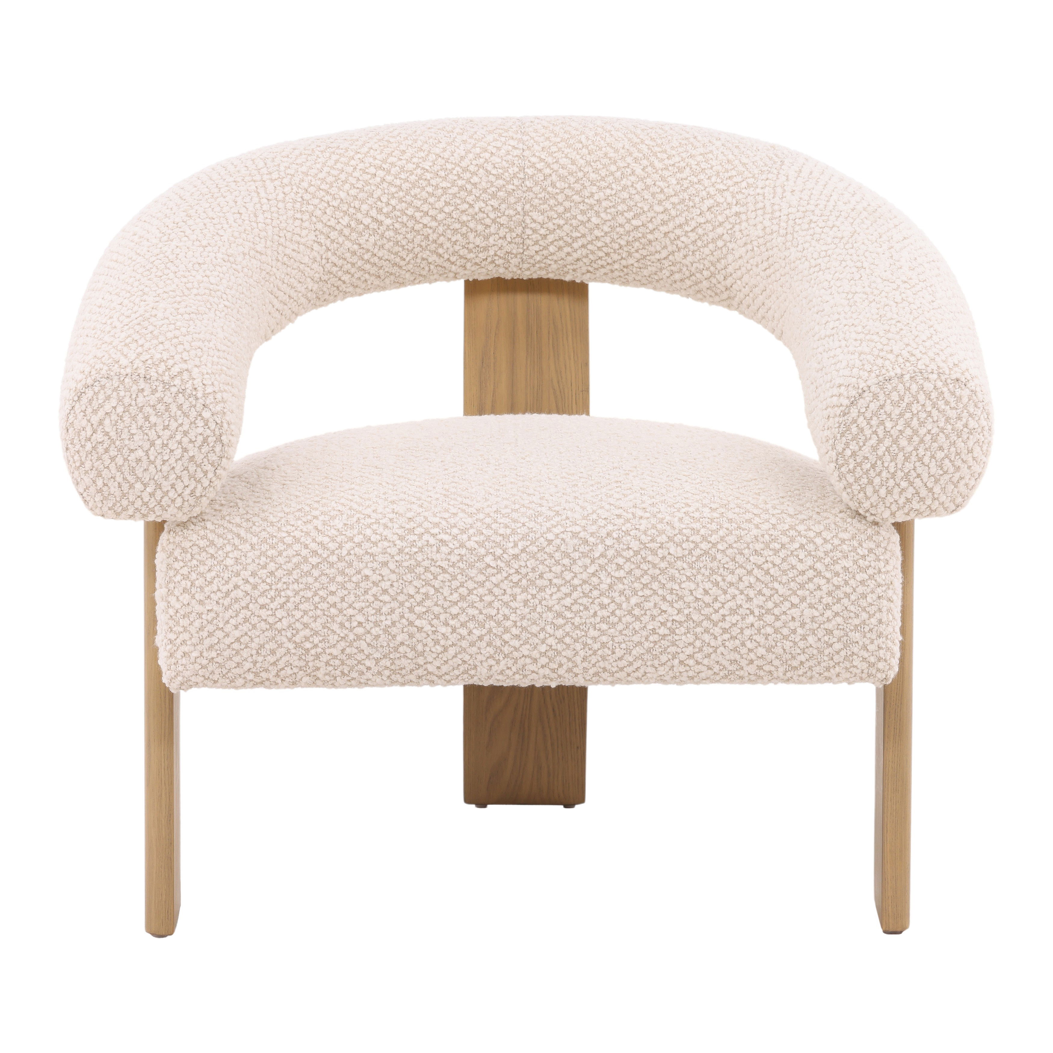 Frankie Occasional Chair Cream, Accent Chair by Dovetail, 34.75" width x 29.75" height x 28.5" depth View 2