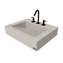 Online Designer Bathroom 24" ADA Floating Concrete Ramp Sink