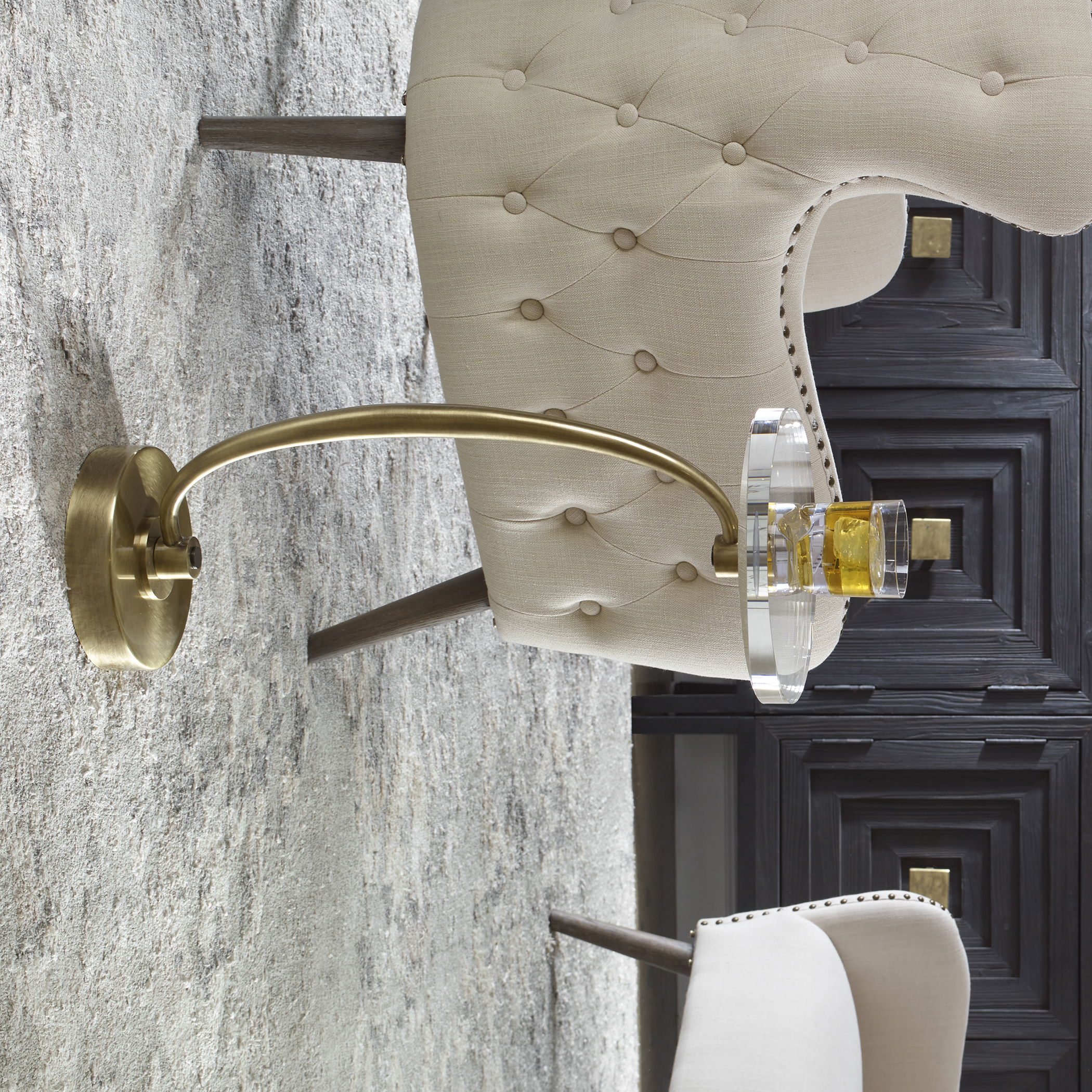 Waveney Brass Drink Table, Furniture by Uttermost, 11.5" width x 24" height x 11.5" depth View 2