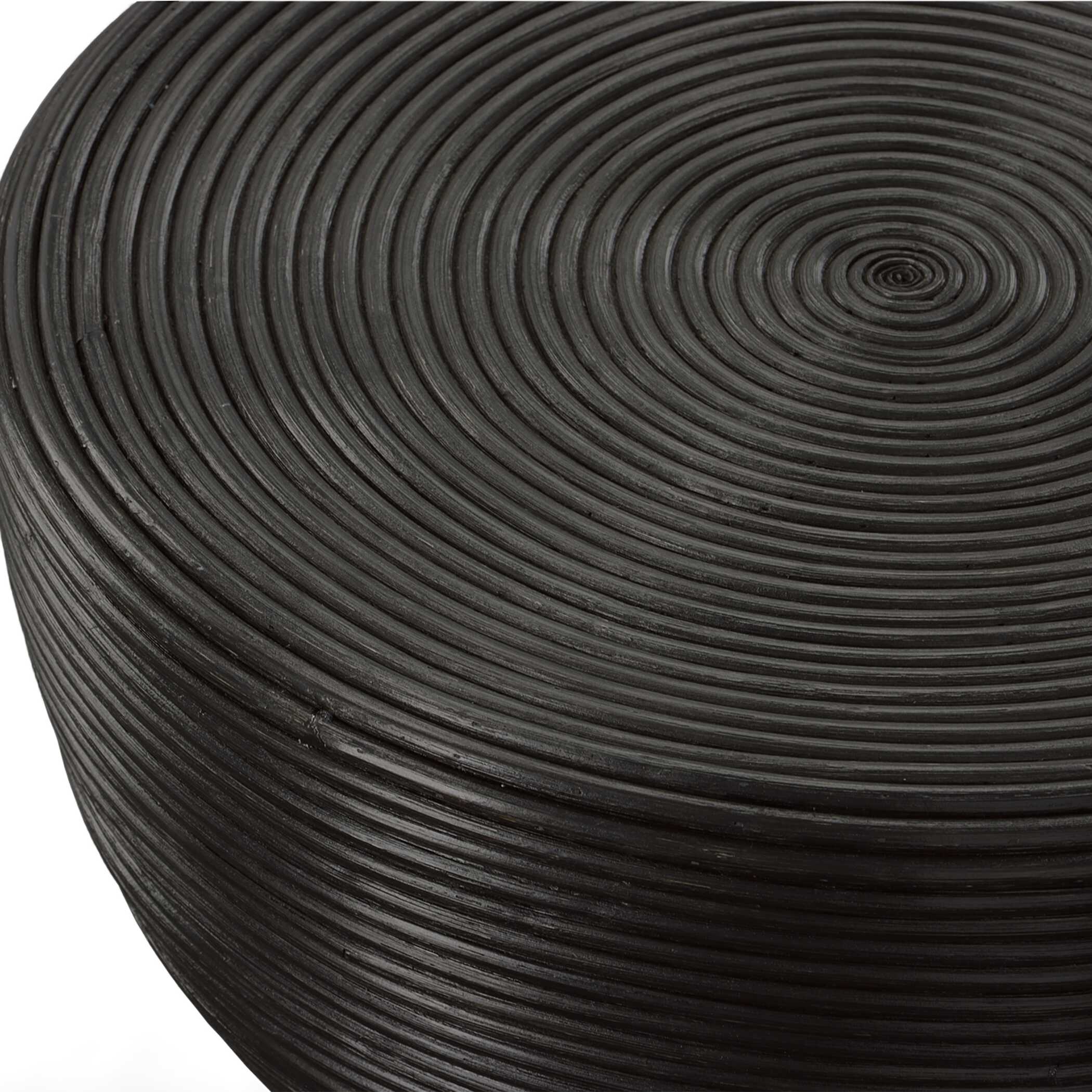 Bongo Black Rattan Side Table large image 