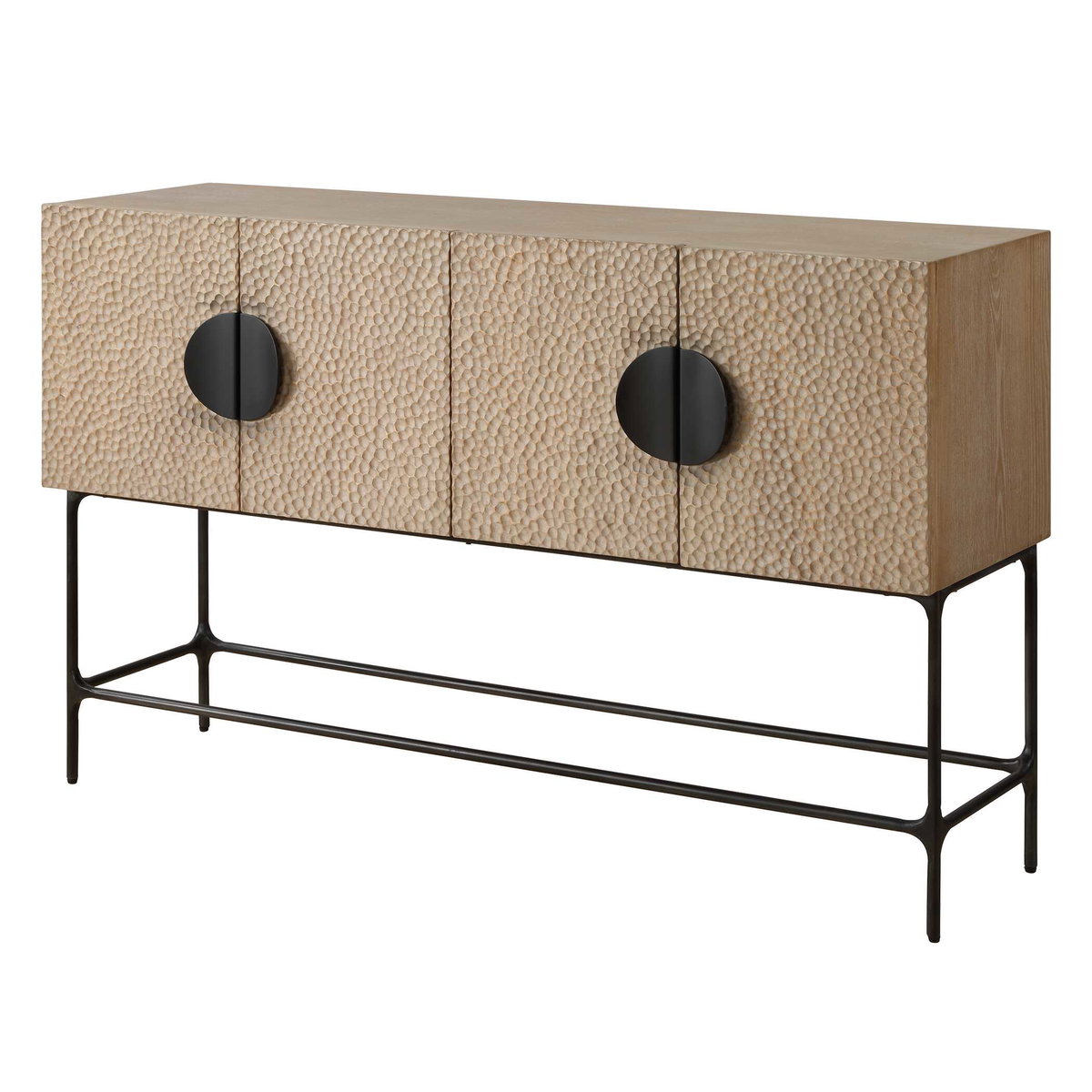 Lunar 4 Door Elm Wood Cabinet, Cabinets & Chest by Uttermost, 53.7" width x 33.4" height x 15" depth View 5